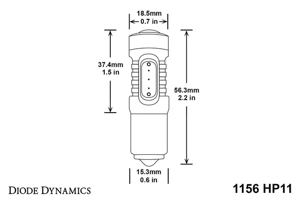 1156 LED Bulb HP11 LED Amber Pair Diode Dynamics