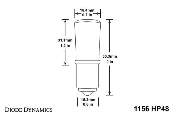 1156 LED Bulb HP48 LED Amber Pair Diode Dynamics