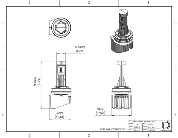 H10 SLF LED Yellow Pair Diode Dynamics