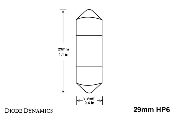 29mm HP6 LED Bulb Warm White Single Diode Dynamics