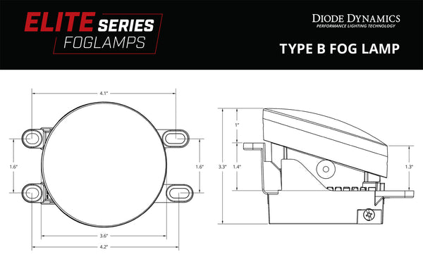 Elite Series Fog Lamps for 2016-2021 Toyota RAV4 Pair Cool White 6000K Diode Dynamics