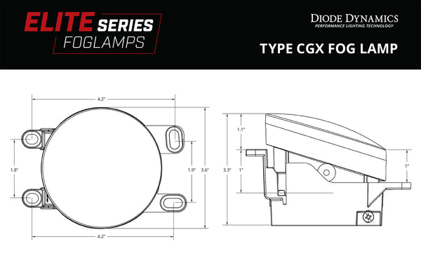 Elite Series Fog Lamps for 2010-2013 Lexus GX460 Pair Cool White 6000K Diode Dynamics