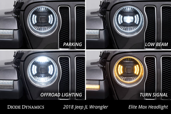 Elite Max LED Headlamps for 2018-2022 Jeep JL Wrangler Diode Dynamics