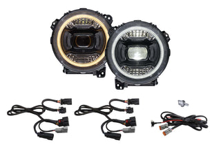 Elite LED Headlamps for 2018-Present Jeep JL Wrangler and 2020-Present Jeep Gladiator Diode Dynamics