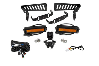 SS6 Cowl LED Bracket Kit for 2018-2021 Jeep JL Wrangler/Gladiator, Amber Flood