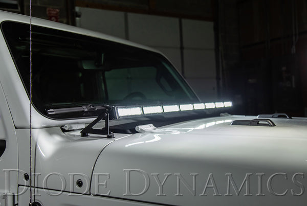 SS50 Hood LED Light Bar Kit for 2018-2021 Jeep JL Wrangler/Gladiator, White Flood