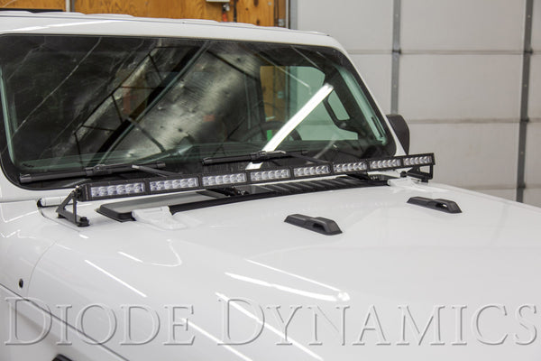 SS50 Hood LED Light Bar Kit for 2018-2021 Jeep JL Wrangler/Gladiator, Amber Flood