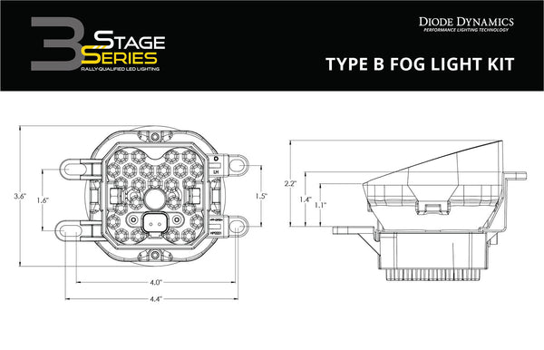 SS3 LED Fog Light Kit for 2006-2012 Toyota RAV4 White SAE/DOT Driving Sport Diode Dynamics