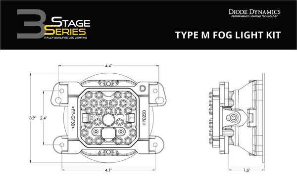 SS3 Pro Type M Kit White SAE Fog