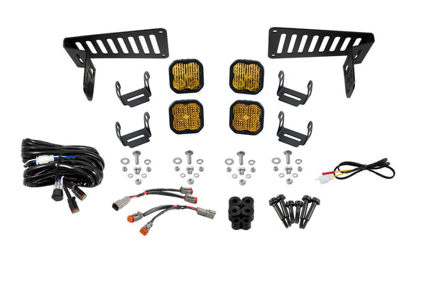 SS3 Cowl LED Bracket Kit for 2018-2021 Jeep JL Wrangler/Gladiator, Yellow Sport