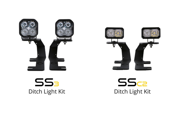 SS3 LED Ditch Light Kit for 2014-2019 Silverado/Sierra, Pro White Combo Diode Dynamics