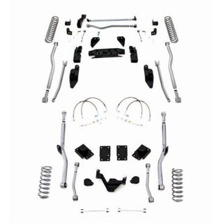 4.5 Inch JK Lift Kit Extreme Duty Long Arm System 4 Link Front Radius Rear No Shocks 07-18 Jeep Wrangler JKU 4Dr Rubicon Express