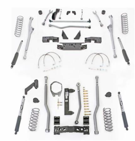 4.5 Inch JK Unlimited Lift Kit Extreme Duty Long Arm System 3 Link W/Mono Tube Shocks 07-18 Jeep Wrangler JKU 4 Dr Rubicon Express