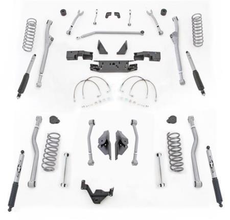 3.5 Inch JK Lift Kit Extreme Duty Long Arm System 4 Link Front Radius Rear W/Shocks 07-18 Jeep Wrangler JK 2 Dr Rubicon Express