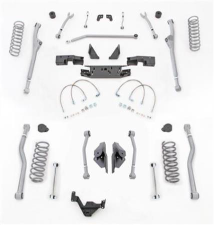 3.5 Inch JK Lift Kit Extreme Duty Long Arm System Radius Front 4 Link Rear No Shocks 07-18 Jeep Wrangler JKU 4 Dr Rubicon Express