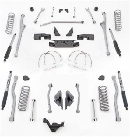 3.5 Inch JK Lift Kit Extreme Duty Long Arm System Radius Front 4 Link Rear W/Shocks 07-18 Jeep Wrangler JKU 4 Dr Rubicon Express