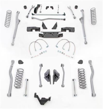 4.5 Inch JK Unlimited Lift Kit Extreme Duty Long Arm System 4 Link No Shocks 07-18 Jeep Wrangler JKU 4 Dr Rubicon Express