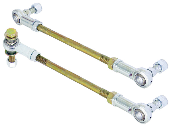 Adjustable Sway Bar End Link Kit for JL/JT Front (8 1/2 Inch Long Rods w/ heim joints and Jam Nuts pair) RockJock 4X4