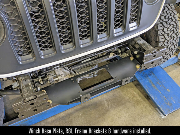 JL/JT Winch Plate Kit for Factory Steel Bumper (for use with or without CE-9033JLS RockJock Towing Kit) RockJock 4X4