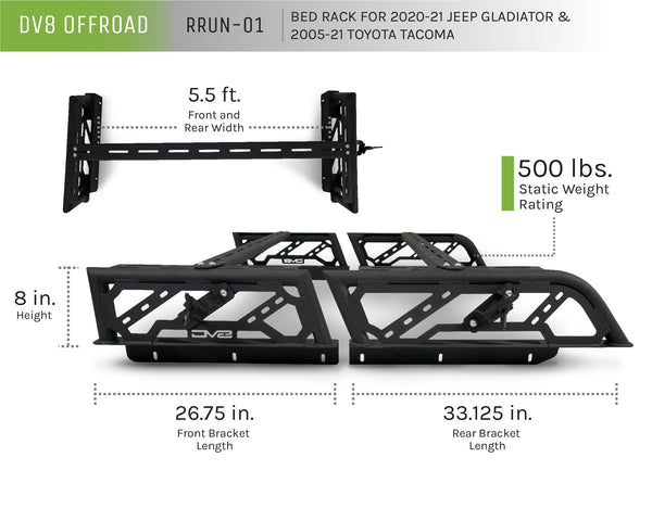 Bed Rack For 2005-2023 Tacoma/ 2021 Up JT Gladiator