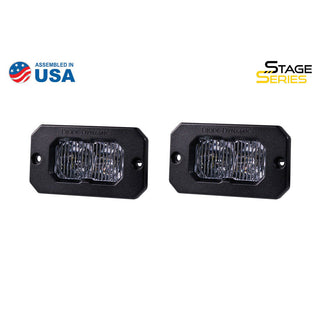 Diode Dynamics - SSC2 SAE/DOT White Pro Flush Mount LED Pod (Pair)