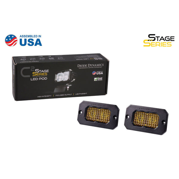 Diode Dynamics - SSC2 SAE/DOT Yellow Pro Flush Mount LED Pod (Pair)