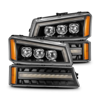 Buy black AlphaRex NOVA-Series LED Projector Headlights For 03-06 Chevrolet Silverado/02-06 Avalanche