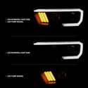 ANZO 2016-2017 Toyota Tacoma Projector Headlights w/ Plank Style Design Black/Amber w/ DRL