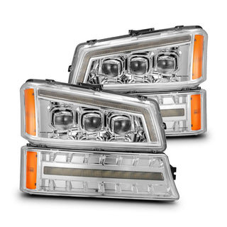 Buy chrome AlphaRex NOVA-Series LED Projector Headlights For 03-06 Chevrolet Silverado/02-06 Avalanche